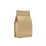 50 Pcs Kraft 8 Side Seal Stand Up Barrier Pouches, Zip Lock Bags, Heat-Sealable, Tear Notch, Gusseted Flat Bottom, Waterproof, Food Grade