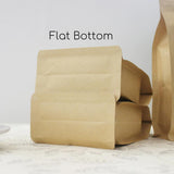 50 Pcs Kraft 8 Side Seal Stand Up Barrier Pouches, Zip Lock Bags, Heat-Sealable, Tear Notch, Gusseted Flat Bottom, Waterproof, Food Grade