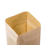 50 Pcs Kraft 8 Side Seal Stand Up Barrier Pouches, Zip Lock Bags, Heat-Sealable, Tear Notch, Gusseted Flat Bottom, Waterproof, Food Grade