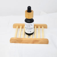 Customized Essential Oils 20 mL. Black Matte Dropper Bottle with Bamboo Lid and Kraft Tube