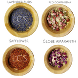 BUNDLE OF 17 Dried Flowers, Powders, Buds, Petals 10g each. Eco-friendly, all-natural, chemical-free, and non-GMO