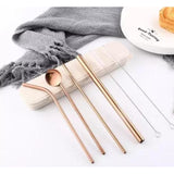 Two:15 Reusable Stainless Steel Eco-Friendly Metal Straw Nine Piece Set