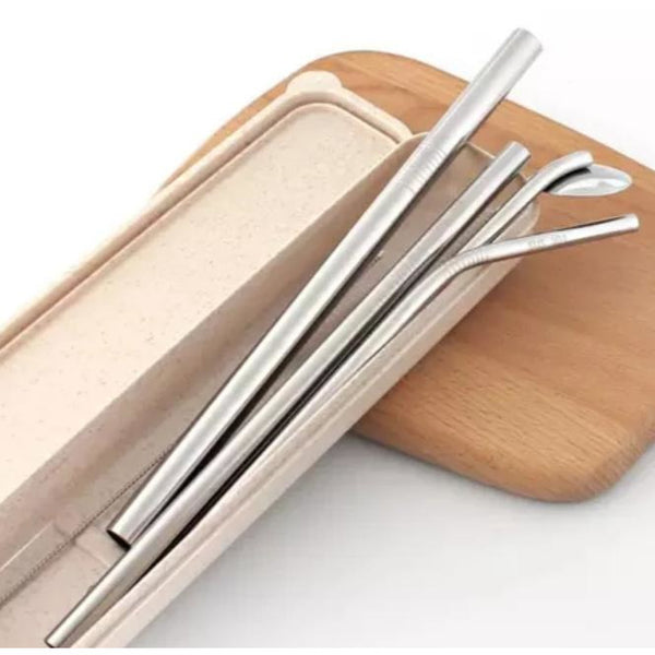 Two:15 Reusable Stainless Steel Eco-Friendly Metal Straw Nine Piece Set