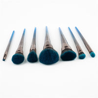 Linara Boutique 7 Piece Silver & Blue Ombre Professional Cosmetic Brush Set
