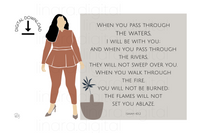 Isaiah 43:2│Modern Minimalist Christian Art Print | Diverse Women and Scripture | Christian Home Décor | Bible Quote | Instant Digital Download